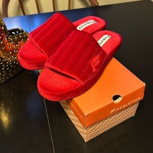 Red Fabletics slippers
